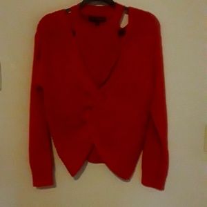 Red Knit Sweater w/ built-in cami